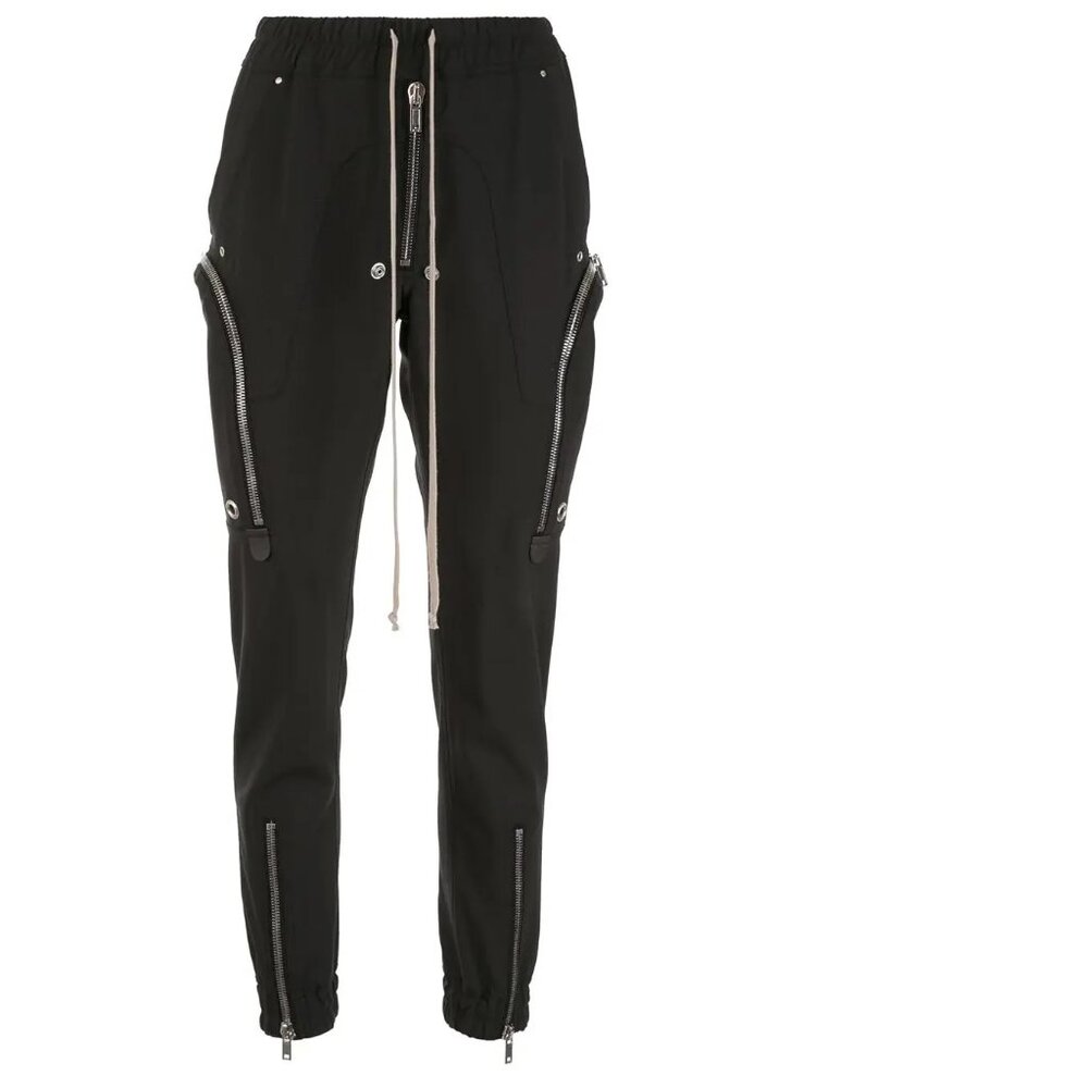 NEW F/W21 GETHSEMANE • NWT RICK OWENS Black Bauhaus Zip Detail Cargo Pants IT 46